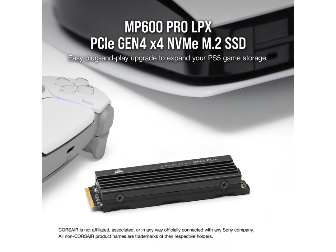 قرص صلب داخلي Corsair MP600 PRO LPX NVMe PCIe 4.0 M.2 بسعة 1 تيرابايت - متوافق مع PS5* قرص صلب داخلي Corsair MP600 PRO LPX NVMe PCIe 4.0 M.2 بسعة 1 تيرابايت - متوافق مع PS5*